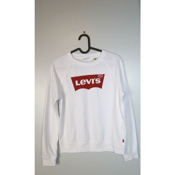 Levi's Tops - [SOLD]Levi's Size S P/CH White Red Logo Sweatshirt